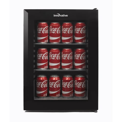 Innovative Hospitality Compact Refrigerator, 40L, Auto Defrost, Black with Frameless Glass Door